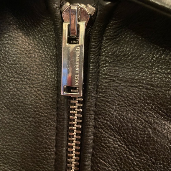 COPY - Men’s Karl Lagerfeld Motorcross Jacket 100% Genuine Leather New (Dead St… - Picture 7 of 15